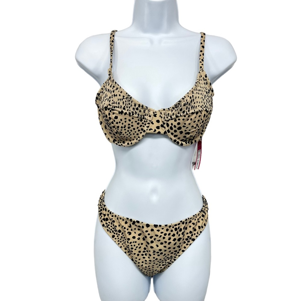 XHILARATION Bikini Leopard Underwire Removable Pads Adjustable Strap L (…